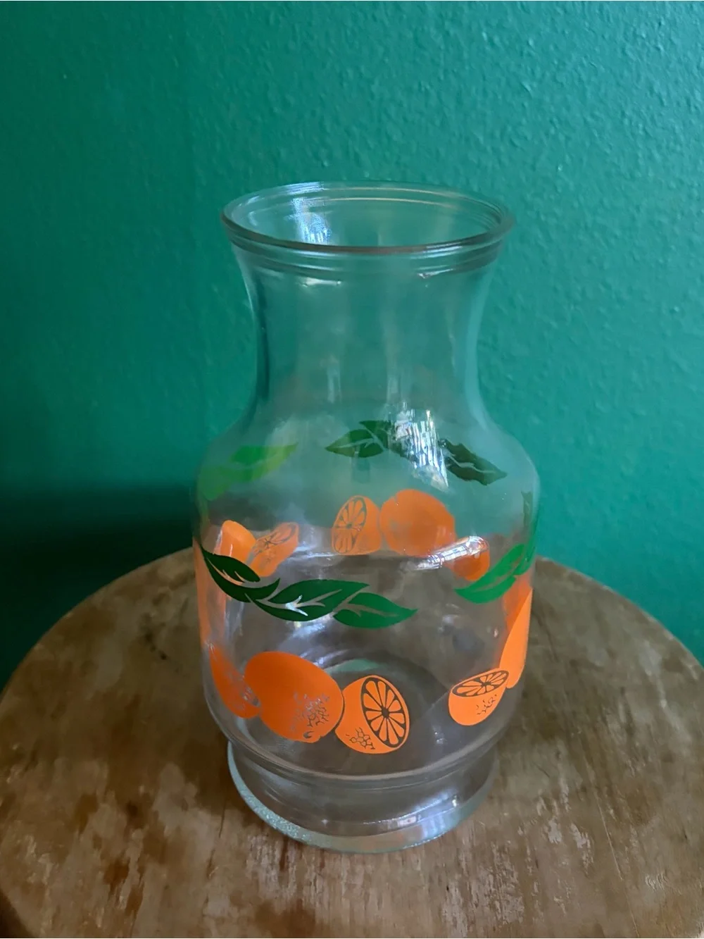 Vintage Anchor Hocking Orange Juice Pitcher, missing lid 6 cups